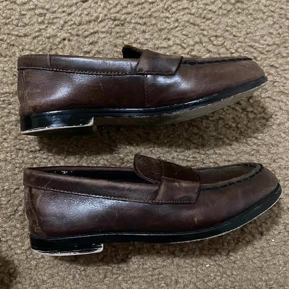Janie & Jack Brown Leather Loafers Boy’s Size 10 - Picture 4 of 6